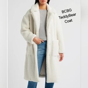 BCBG MaxAzria Faux Fur Shearling VIRAL Teddy Bear Coat Med NWT